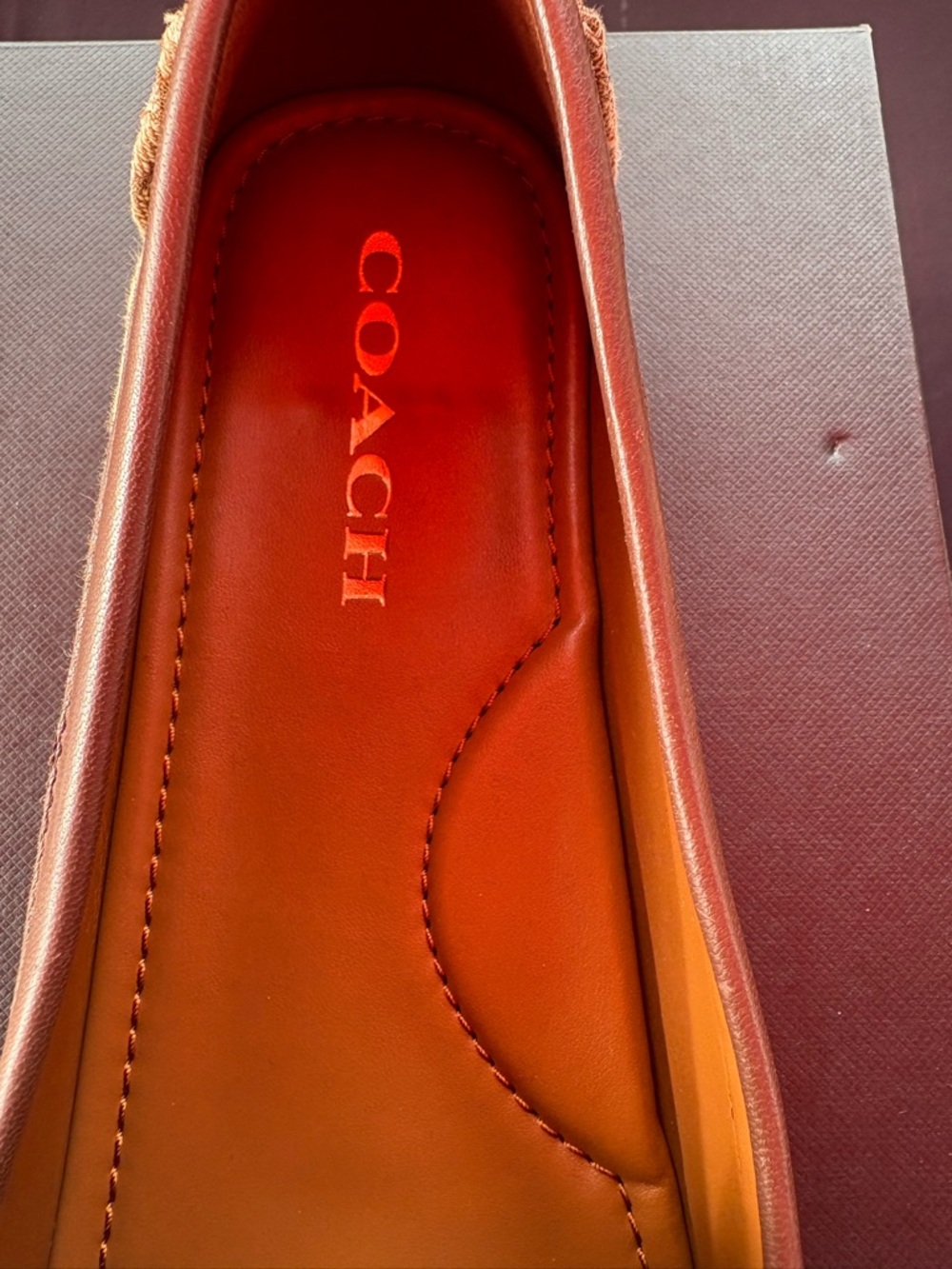 Coach Brown Signature Canvas Penny Loafer with Gold Plaque - Picture 3 of 5